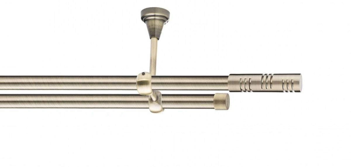 Galerie Metalică Elis, dublă, de tavan, fără inele, 19mm, antique brass (auriu antic)