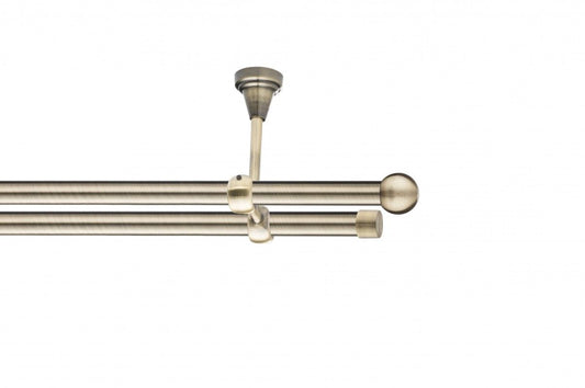 Galerie Metalică Sfera, dublă, de tavan, fără inele, 19mm, antique brass (auriu antic)