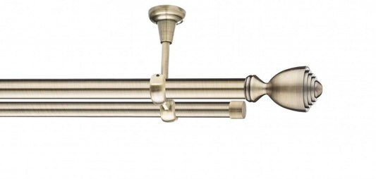 Galerie Metalică Avanti, dublă, de tavan, fără inele, 25mm, antique brass (auriu antic)