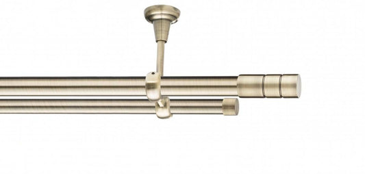Galerie Metalică Ciel, dublă, de tavan, fără inele, 25mm, antique brass (auriu antic)