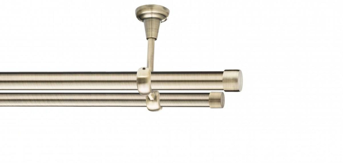 Galerie Metalică Luna, dublă, de tavan, fără inele, 25mm, antique brass (auriu antic)