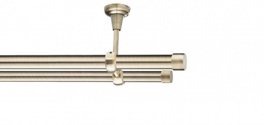 Galerie Metalică Luna, dublă, de tavan, fără inele, 25mm, antique brass (auriu antic)