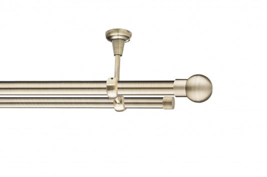 Galerie Metalică Sfera, dublă, de tavan, fără inele, 25mm, antique brass (auriu antic)