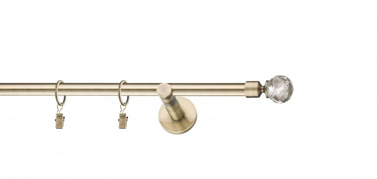Galerie metalica Cristal moderna 16mm x 1.6m, antique brass (auriu antic)