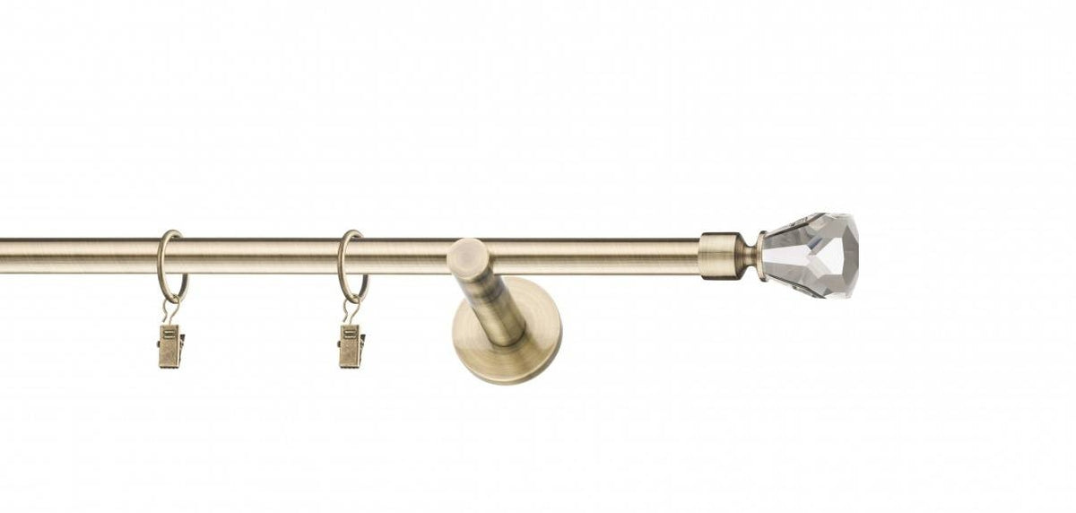 Galerie metalica Cristal moderna 19mm x 1.6m, antique brass (auriu antic)