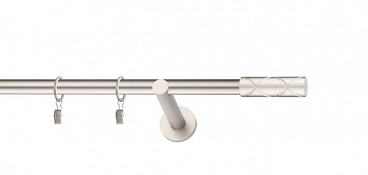 Galerie metalica Ciel simpla moderna 19mm x 1.6m, satin nichel (argintiu mat)