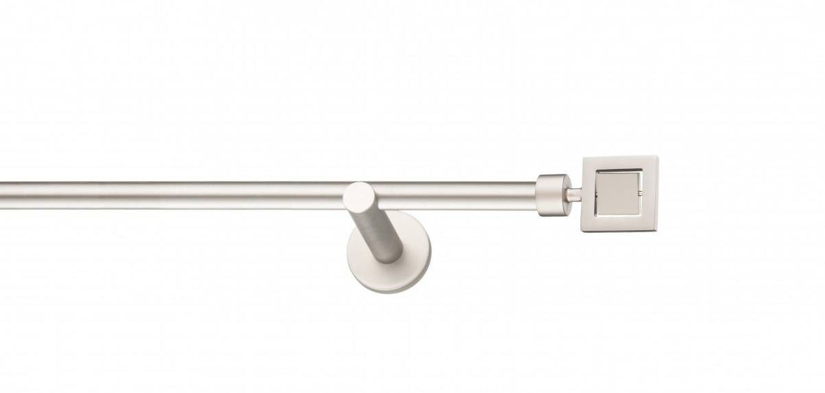 Galerie Metalică Saturn, simplă, modern, fără inele, 16mm, satin nichel (argintiu mat)