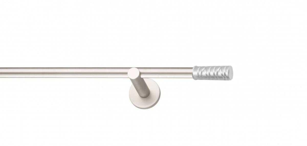 Galerie Metalică Striat, simplă, modern, fără inele, 16mm, satin nichel (argintiu mat)