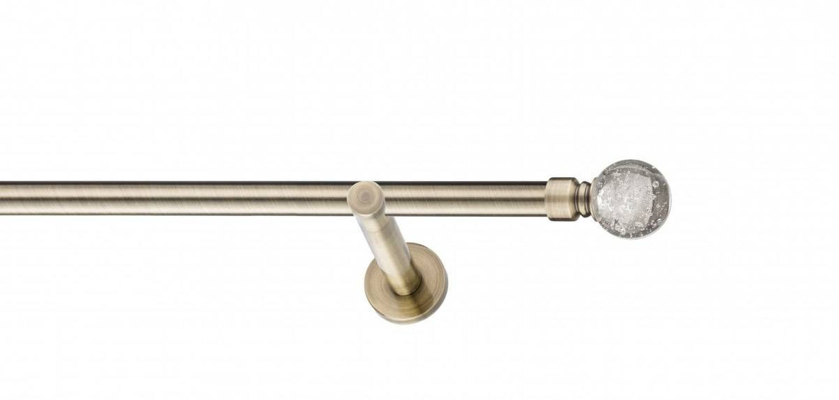 Galerie Metalică Buble, simplă, modern, fără inele, 19mm, antique brass (auriu antic)