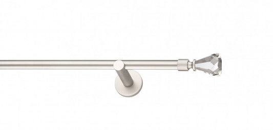 Galerie Metalică Cristal Conic, simplă, modern, fără inele, 19mm, satin nichel (argintiu mat)