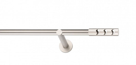 Galerie Metalică Drop, simplă, modern, fără inele, 19mm, satin nichel (argintiu mat)