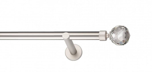 Galerie Metalică Cristal, simplă, modern, fără inele, 25mm, satin nichel (argintiu mat)