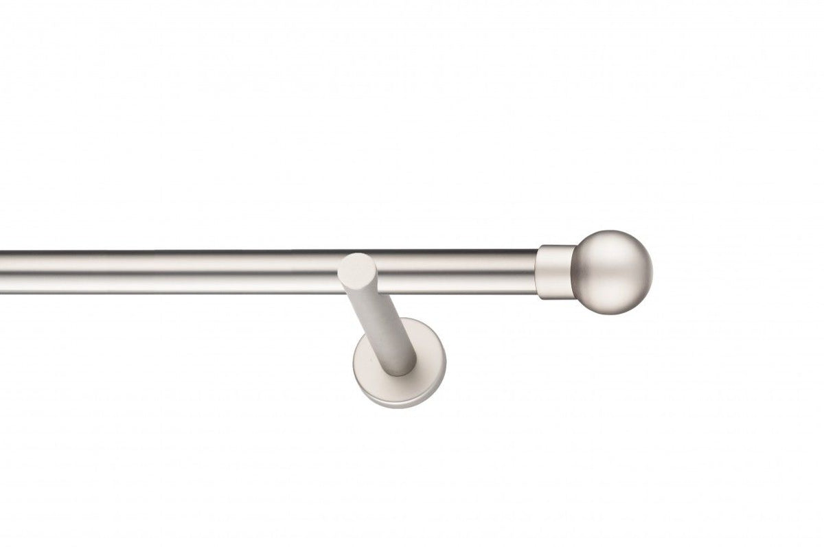 Galerie Metalică Sfera, simplă, modern, fără inele, 25mm, satin nichel (argintiu mat)