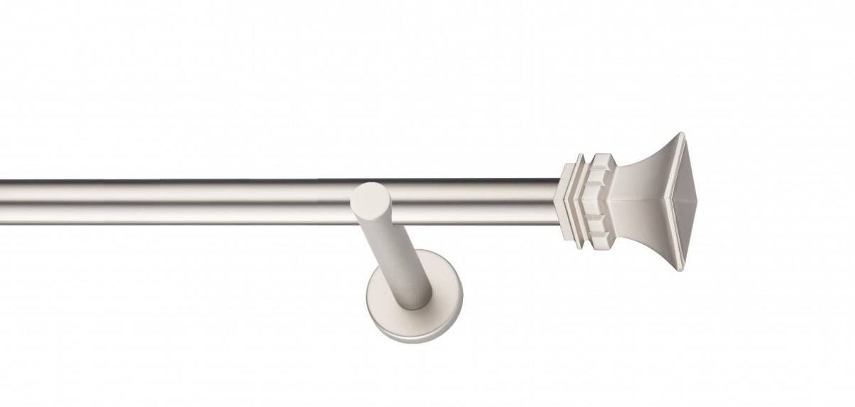 Galerie Metalică Verona, simplă, modern, fără inele, 25mm, satin nichel (argintiu mat)