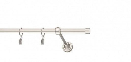 Galerie metalica Luna simpla 16mm x 1.6m, satin nichel (argintiu mat)
