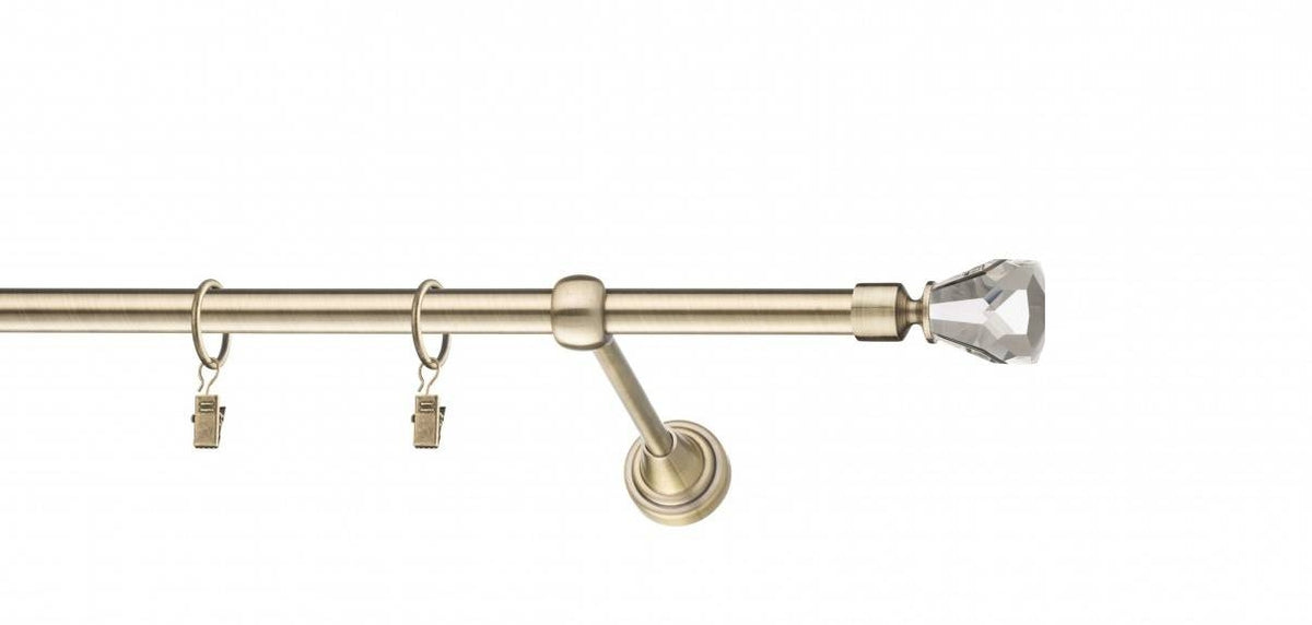 Galerie metalica Cristal simpla moderna 19mm x 3.2m, antique brass (auriu antic)