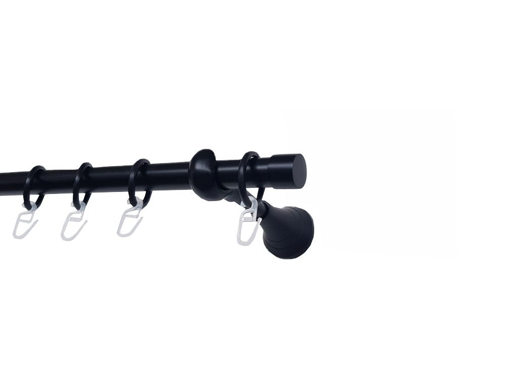 Galerie metalica Luna simpla 19mm x 1.6m, Negru