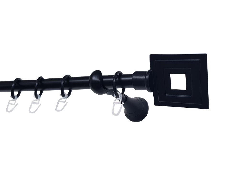 Galerie metalica Square simpla 19mm x 1.6m, Negru