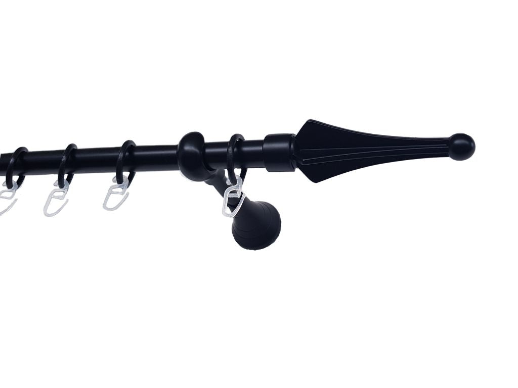 Galerie metalica Robin simpla 19mm x 1.6m, Negru