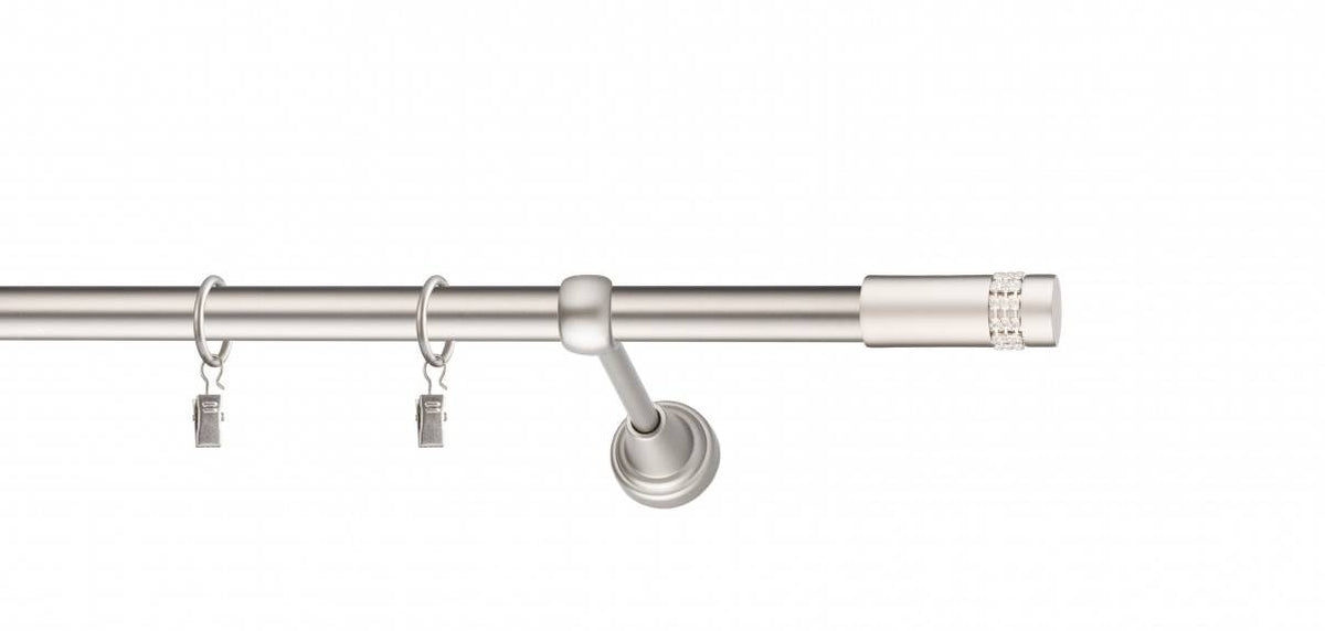 Galerie metalica Dios simpla 19mm x 1.6m, satin nichel (argintiu mat)