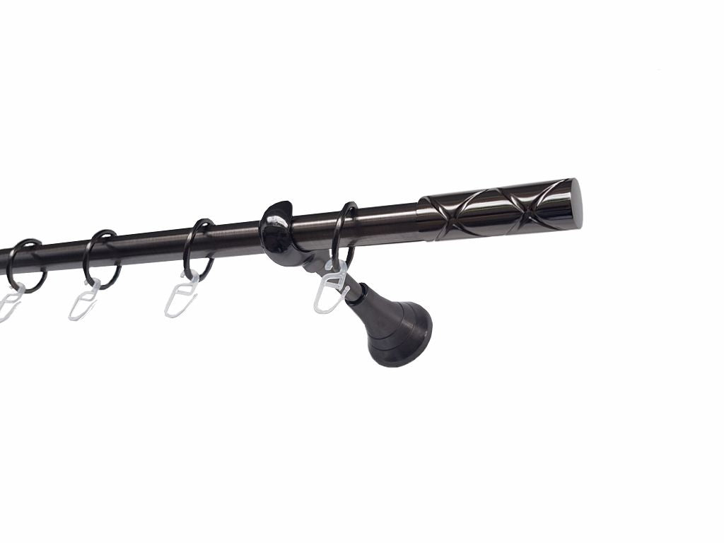 Galerie metalica Ciel simpla 19mm x 1.6m, Black Nickel