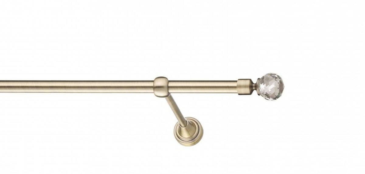 Galerie Metalică Cristal, simplă, clasic, fără inele, 16mm, antique brass (auriu antic)
