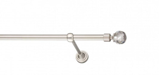 Galerie Metalică Cristal, simplă, clasic, fără inele, 16mm, satin nichel (argintiu mat)