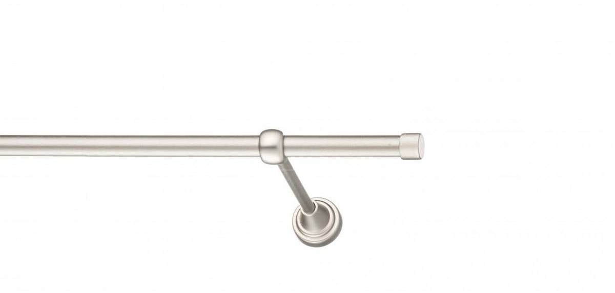 Galerie Metalică Luna, simplă, clasic, fără inele, 16mm, satin nichel (argintiu mat)