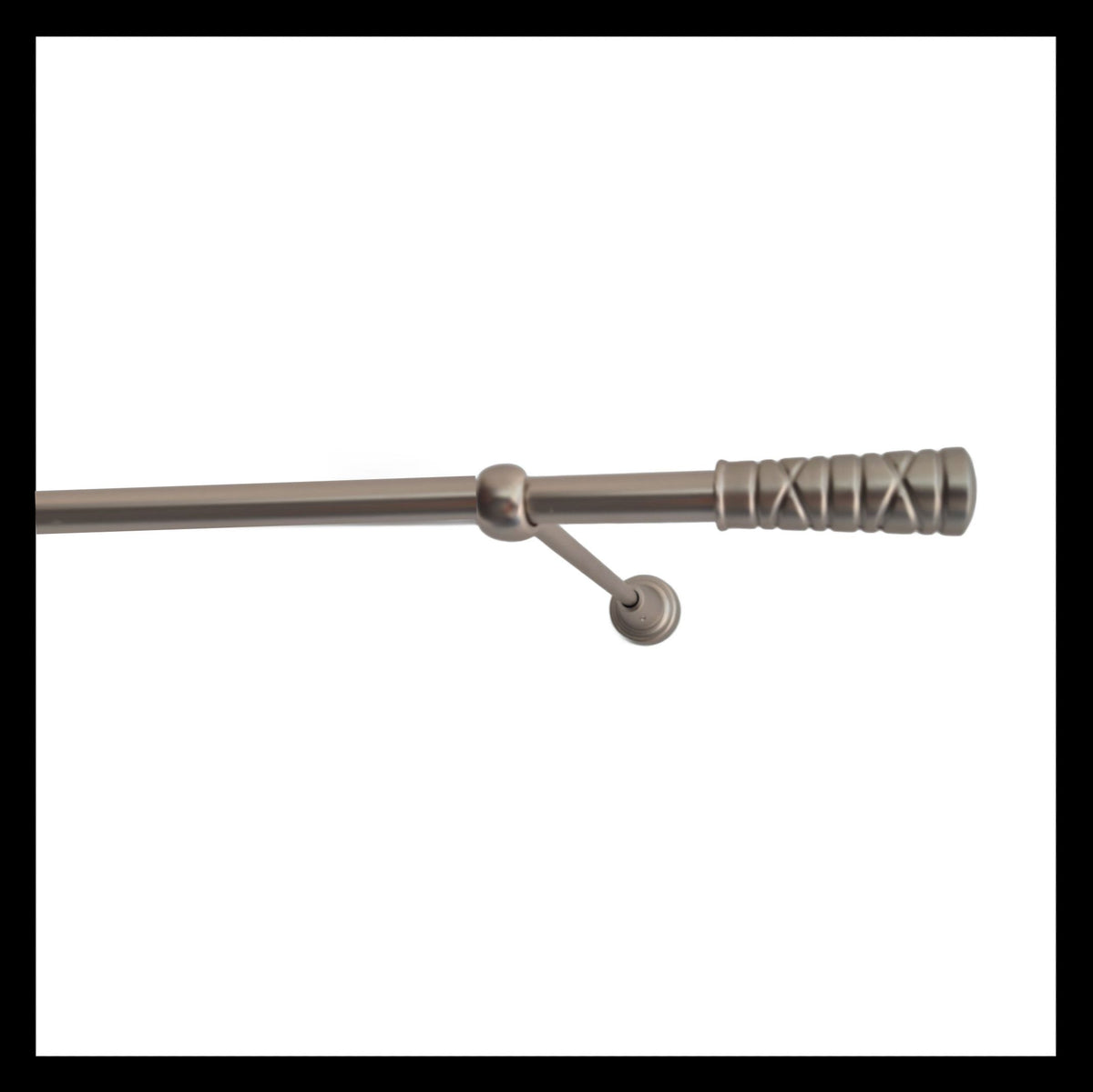 Galerie Metalică Striat, simplă, clasic, fără inele, 16mm, satin nichel (argintiu mat)