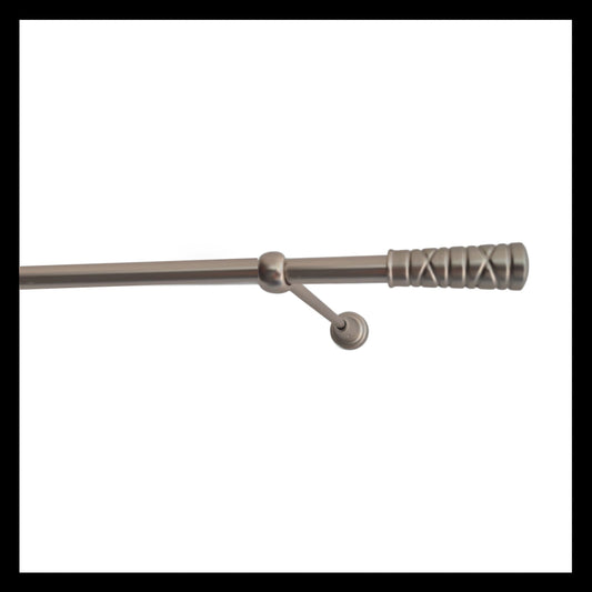Galerie Metalică Striat, simplă, clasic, fără inele, 16mm, satin nichel (argintiu mat)