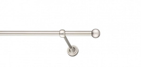Galerie Metalică Terra, simplă, clasic, fără inele, 16mm, satin nichel (argintiu mat)