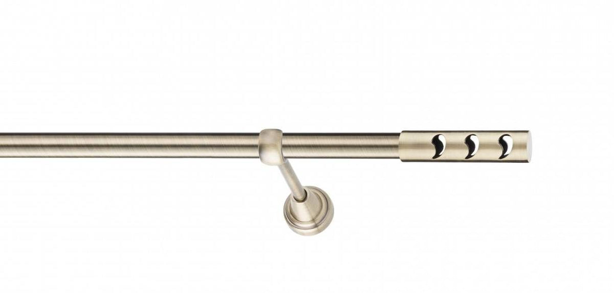 Galerie Metalică Drop, simplă, clasic, fără inele, 19mm, antique brass (auriu antic)
