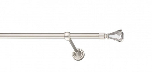 Galerie Metalică Cristal Conic, simplă, clasic, fără inele, 19mm, satin nichel (argintiu mat)