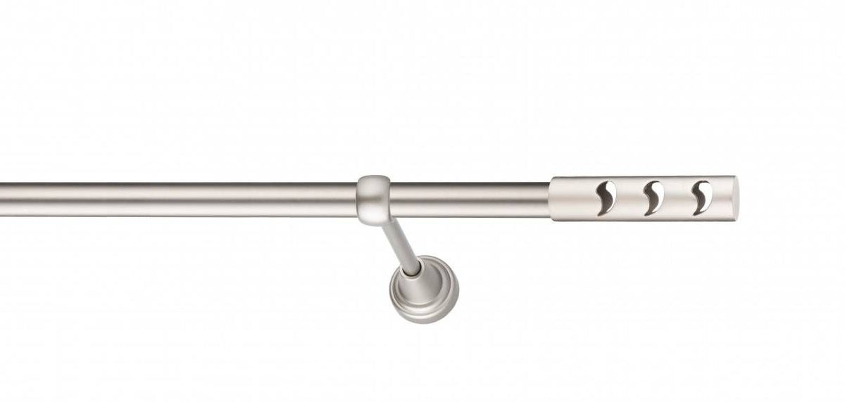 Galerie Metalică Drop, simplă, clasic, fără inele, 19mm, satin nichel (argintiu mat)