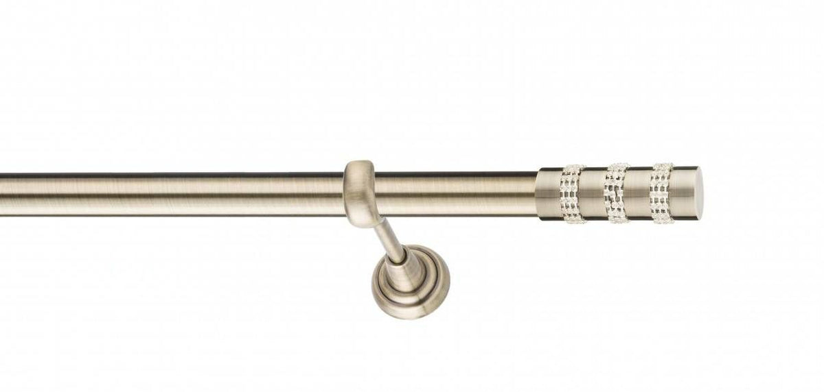 Galerie Metalică Amber, simplă, clasic, fără inele, 25mm, antique brass (auriu antic)