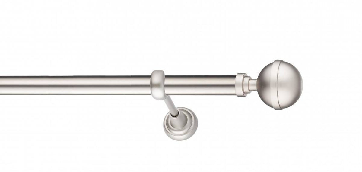 Galerie Metalică Kalisto, simplă, clasic, fără inele, 25mm, satin nichel (argintiu mat)