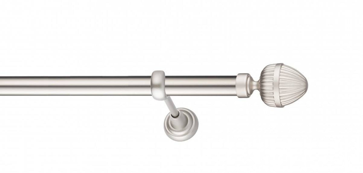 Galerie Metalică Milano, simplă, clasic, fără inele, 25mm, satin nichel (argintiu mat)