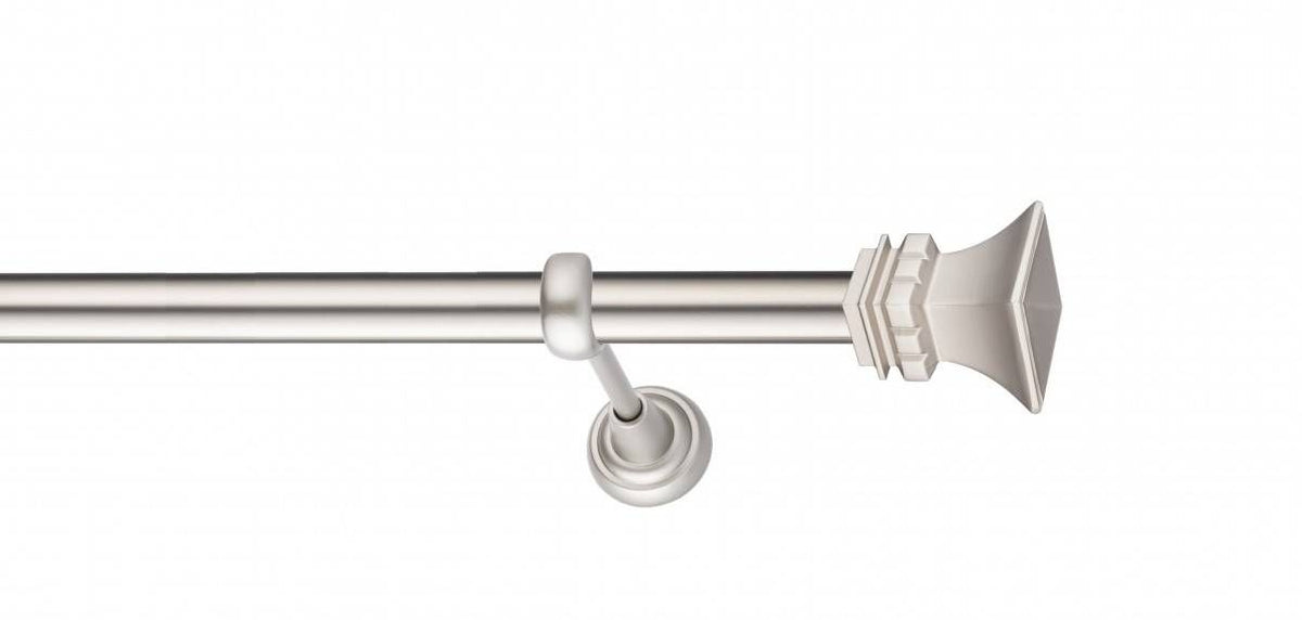 Galerie Metalică Verona, simplă, clasic, fără inele, 25mm, satin nichel (argintiu mat)