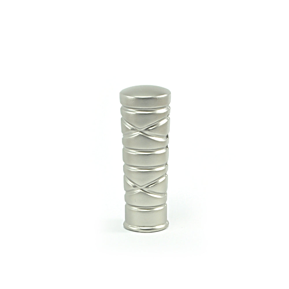 Galerie metalica Striat , cu inele, dubla, basic, 16mm x 1.2m, satin nichel.