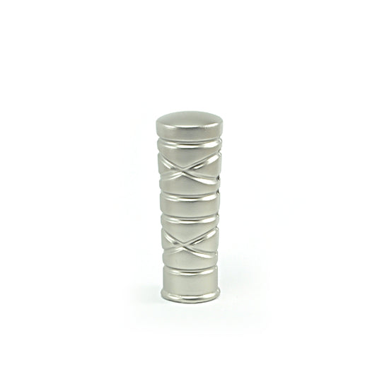 Galerie metalica Striat , cu inele, dubla, basic, 16mm x 1.2m, satin nichel.