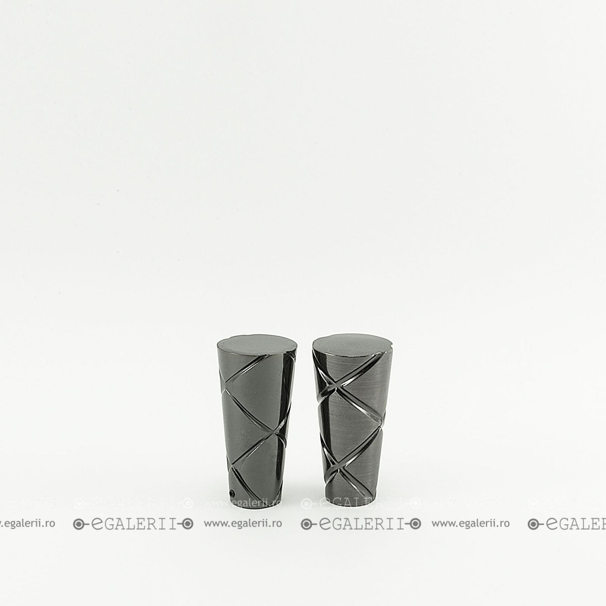 Ornament Conic Striat 19mm Black Nickel x 2 buc
