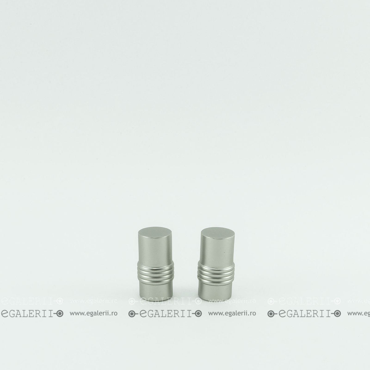Ornament Cilindric Striat 16mm Satin Nickel x 2 buc