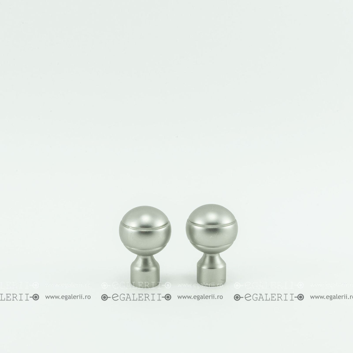 Ornament Rotund Striat 16mm Satin Nickel x 2 buc